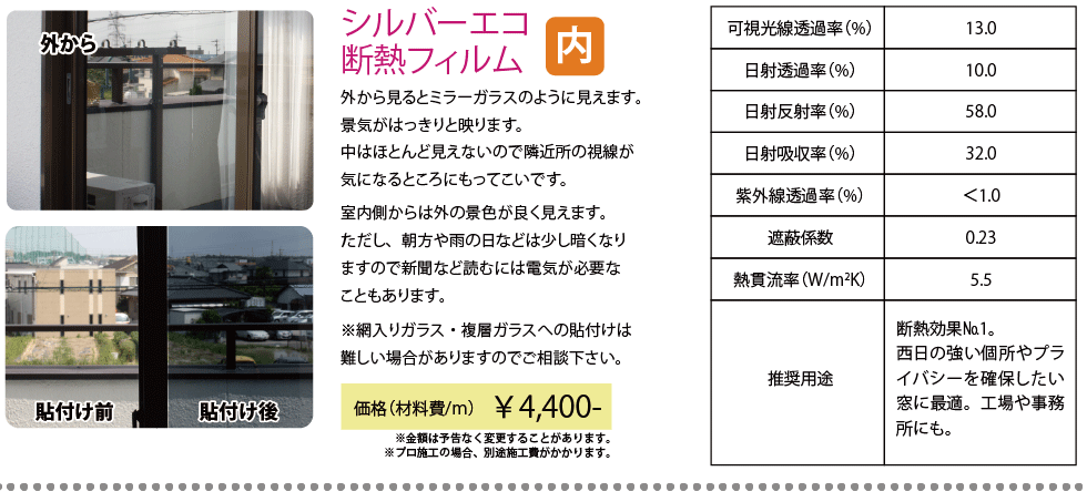 シルバーエコ断熱フィルム